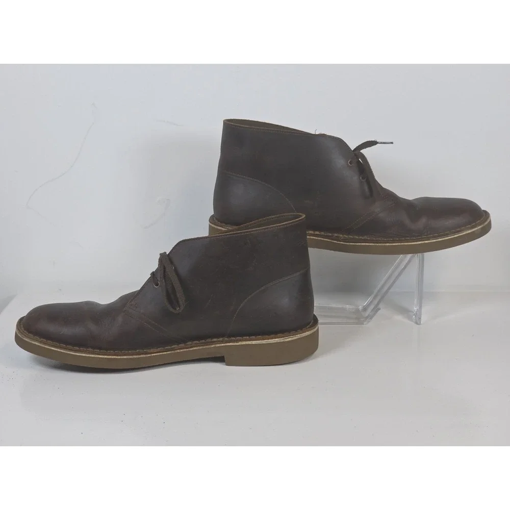 Clarks Mens Sz 13 W Bushacre 2 Brown Leather Chukka Ankle Boots Classic Everyday